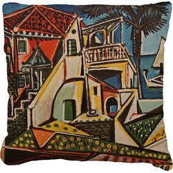 Mediterranean Landscape by Pablo Picasso Faux-Linen Throw Pillow 16"