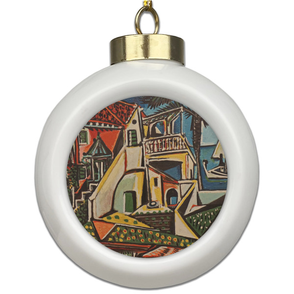 Custom Mediterranean Landscape by Pablo Picasso Ceramic Ball Ornament