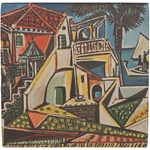 Mediterranean Landscape by Pablo Picasso Ceramic Tile Hot Pad