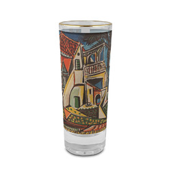 Mediterranean Landscape by Pablo Picasso 2 oz Shot Glass -  Glass with Gold Rim - Set of 4