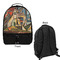 Mediterranean Landscape by Pablo Picasso Large Backpack - Black - Front & Back View