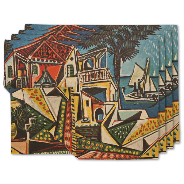 Custom Mediterranean Landscape by Pablo Picasso Double-Sided Linen Placemat - Set of 4