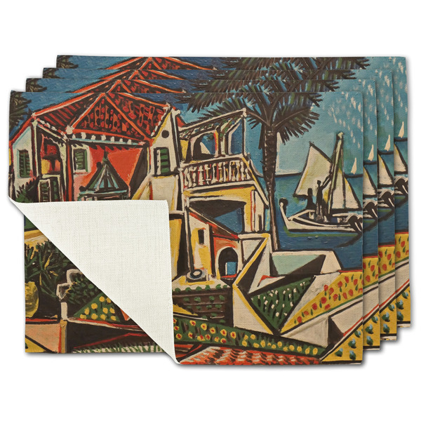 Custom Mediterranean Landscape by Pablo Picasso Single-Sided Linen Placemat - Set of 4