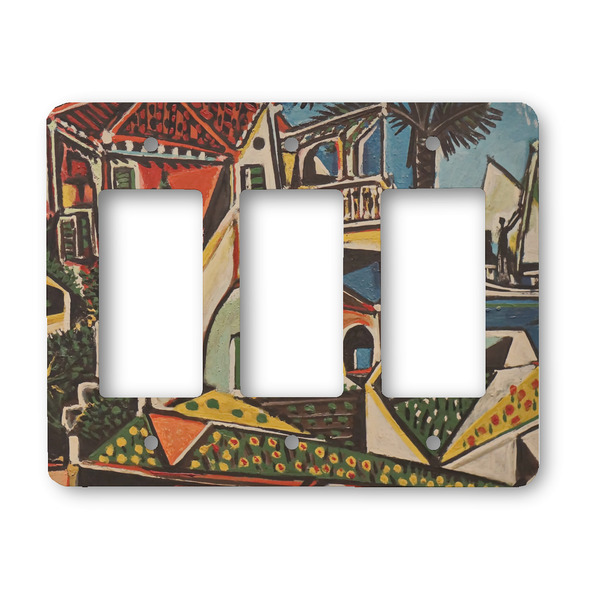 Custom Mediterranean Landscape by Pablo Picasso Rocker Style Light Switch Cover - Three Switch