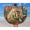 Mediterranean Landscape by Pablo Picasso Round Beach Towel - In Use