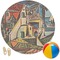 Mediterranean Landscape by Pablo Picasso Round Beach Towel