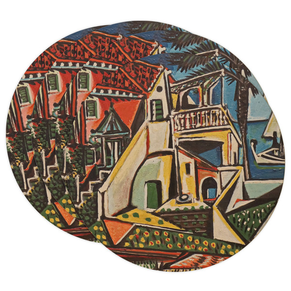 Custom Mediterranean Landscape by Pablo Picasso Round Paper Coasters