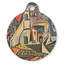 Mediterranean Landscape by Pablo Picasso Round Pet ID Tag - Large