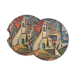 Mediterranean Landscape by Pablo Picasso Sandstone Car Coasters - Set of 2
