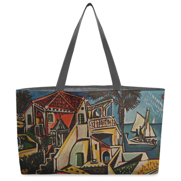 Custom Mediterranean Landscape by Pablo Picasso Beach Totes Bag - w/ Black Handles