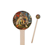 Mediterranean Landscape by Pablo Picasso 7.5" Round Wooden Stir Sticks - Double Sided