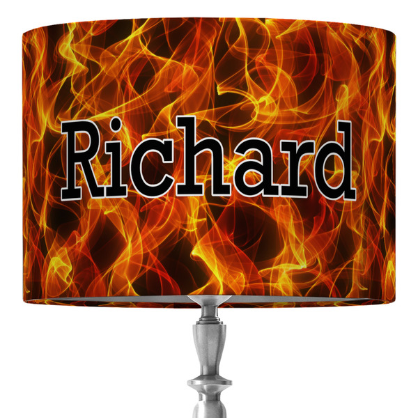 Custom Fire 16" Drum Lamp Shade - Fabric (Personalized)