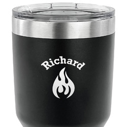 Fire 30 oz Stainless Steel Tumbler - Black - Single Sided (Personalized)