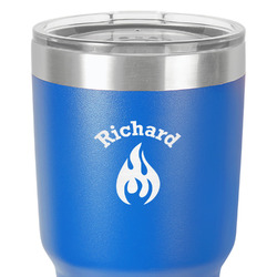 Fire 30 oz Stainless Steel Tumbler - Royal Blue - Single-Sided (Personalized)