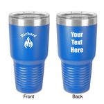 Fire 30 oz Stainless Steel Tumbler - Royal Blue - Double-Sided (Personalized)