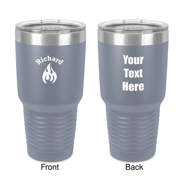 Custom Fire 30 oz Stainless Steel Tumbler - Grey - Double-Sided (Personalized)