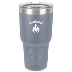 Fire 30 oz Stainless Steel Tumbler - Grey - Single-Sided (Personalized)