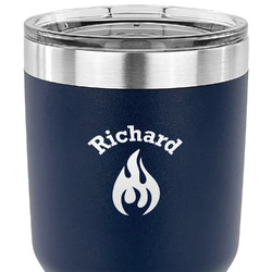 Fire 30 oz Stainless Steel Tumbler - Navy - Single Sided (Personalized)