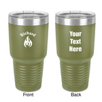 Fire 30 oz Stainless Steel Tumbler - Olive - Double-Sided (Personalized)