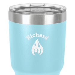 Fire 30 oz Stainless Steel Tumbler - Teal - Single-Sided (Personalized)