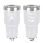 Fire 30 oz Stainless Steel Tumbler - White - Double-Sided (Personalized)