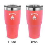 Fire 30 oz Stainless Steel Tumbler - Coral - Double Sided (Personalized)