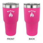 Fire 30 oz Stainless Steel Tumbler - Pink - Double Sided (Personalized)