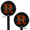 Fire Black Plastic 5.5" Stir Stick - Double Sided - Round - Front & Back