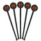 Fire Black Plastic 7" Stir Stick - Round - Fan View