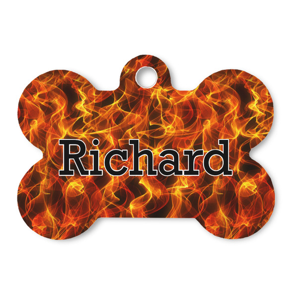 Custom Fire Bone Shaped Dog ID Tag (Personalized)