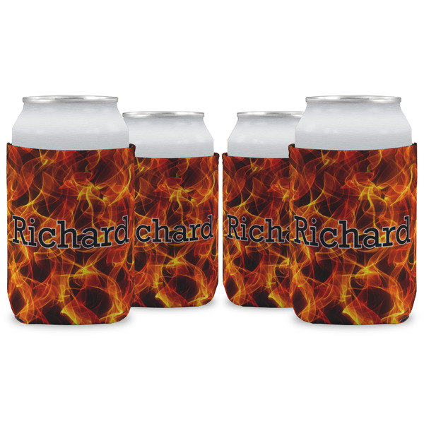 Custom Fire Can Cooler (12 oz) - Set of 4 w/ Name or Text