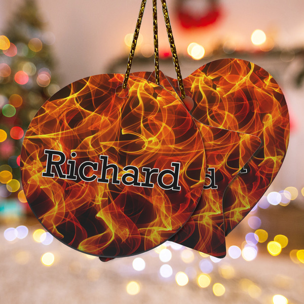 Custom Fire Ceramic Ornament w/ Name or Text