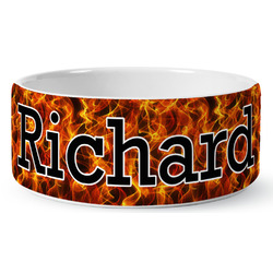 Fire Ceramic Dog Bowl (Personalized)