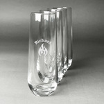 Fire Champagne Flute - Stemless Engraved - Set of 4 (Personalized)