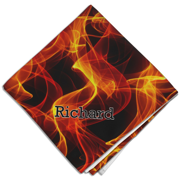 Custom Fire Cloth Dinner Napkin - Single w/ Name or Text