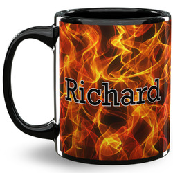 Fire 11 Oz Coffee Mug - Black (Personalized)