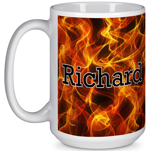 Custom Fire 15 Oz Coffee Mug - White (Personalized)