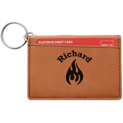 Fire Leatherette Keychain ID Holder - Single Sided (Personalized)