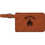 Fire Leatherette Luggage Tag (Personalized)