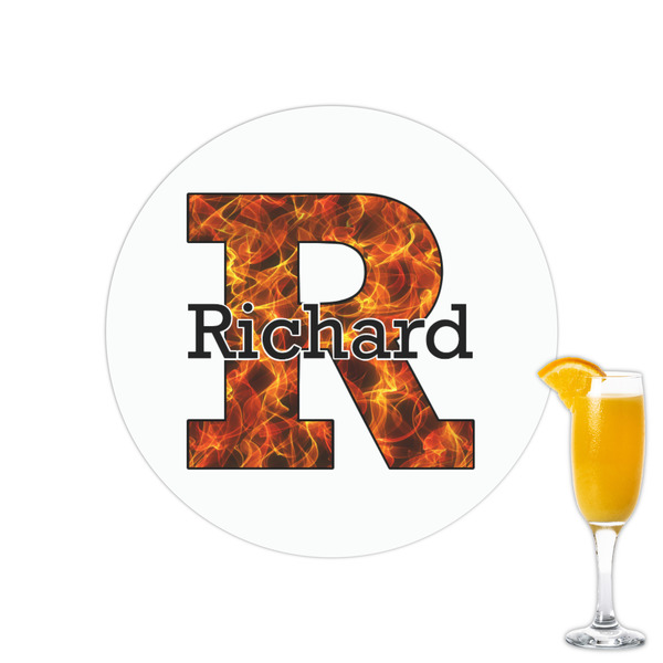 Custom Fire Printed Drink Topper - 2.15" (Personalized)