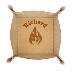 Fire Genuine Leather Dice Tray (Personalized)