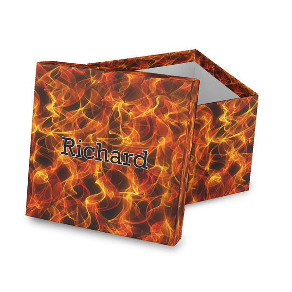 Custom Fire Gift Box with Lid - Canvas Wrapped (Personalized)