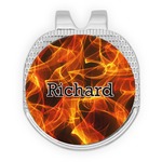 Fire Golf Ball Marker - Hat Clip - Silver