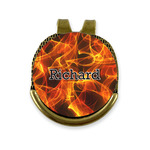 Fire Golf Ball Marker - Hat Clip - Gold