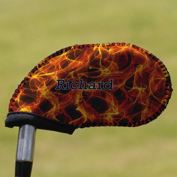 Custom Fire Golf Club Iron Cover - Single (Personalized)