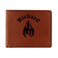 Fire Leatherette Bifold Wallet - Double Sided (Personalized)