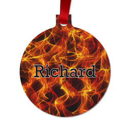 Fire Metal Ball Ornament - Double Sided w/ Name or Text