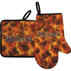 Fire Right Oven Mitt & Pot Holder Set w/ Name or Text