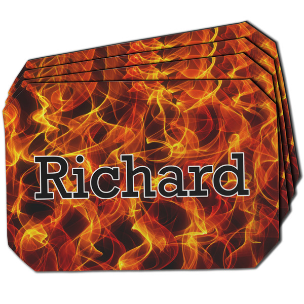 Custom Fire Dining Table Mat - Octagon w/ Name or Text