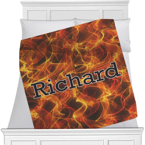 Custom Fire Minky Blanket - Toddler / Throw - 60"x50" - Single Sided (Personalized)